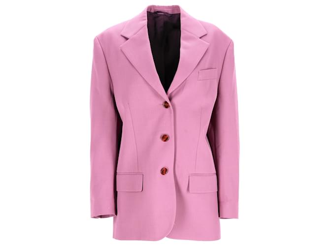 Giacca da completo oversize Acne Studios in poliestere rosa