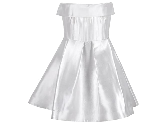 Autre Marque Abito Mini Senza Spalline Elyse in Seta Bianca di Alex Perry Bianco Crudo
