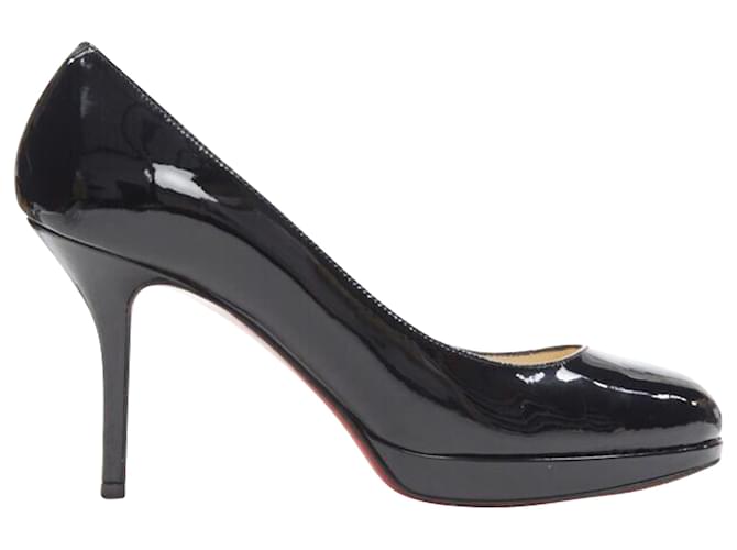 Décolleté con plateau in vernice Christian Louboutin Nero