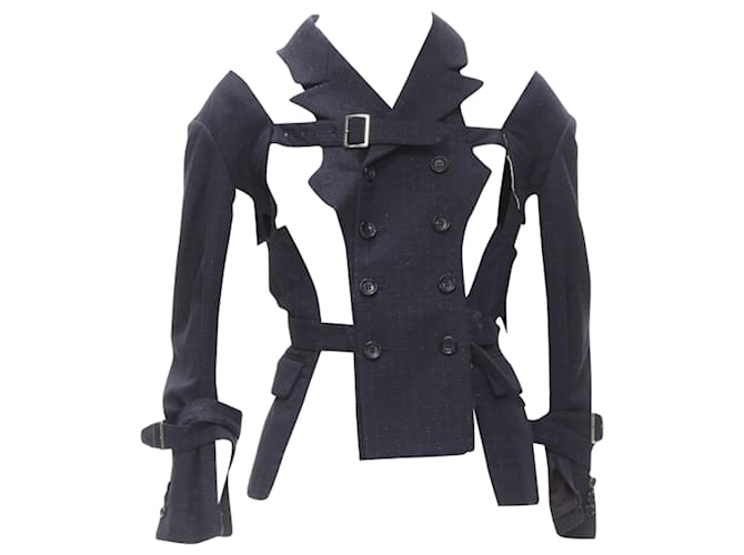 Comme Des Garcons Giacca deconstructed Bad Taste di Comme Des Garçons Blu Blu navy