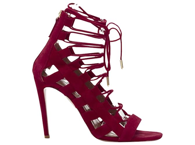 Sandali con lacci Aquazzura Amazon Rosso
