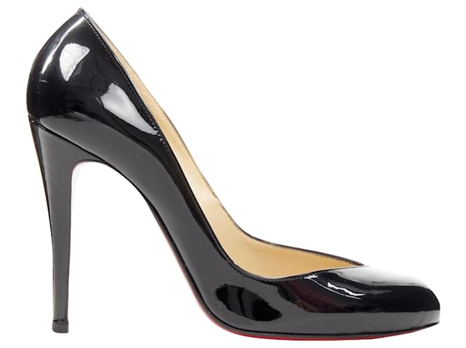 Décolleté in vernice con punta a mandorla e vamp angolare Christian Louboutin Nero