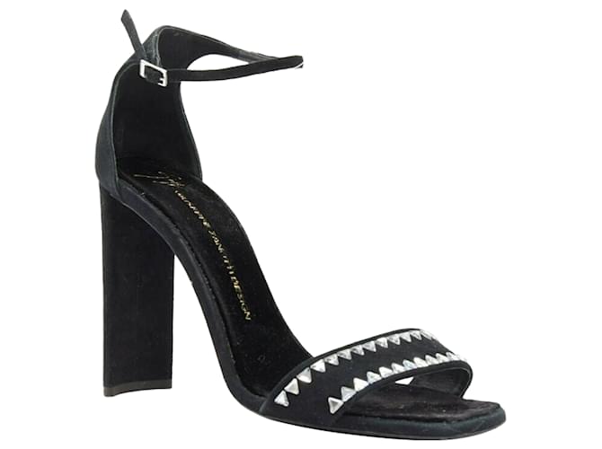 Sandalo decorato con cristalli geometrici Giuseppe Zanotti Nero