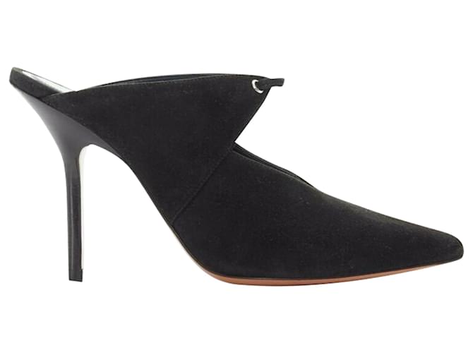 Céline Mule in suede con ritagli Celine Babouche Nero