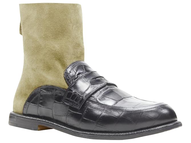 Stivale loafer in pelle a calza Loewe Nero
