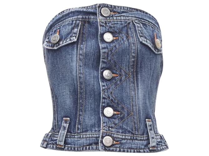 Top corsetto in denim lavato Dsquared2 Blu