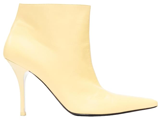 Céline Stivali con tacco alto in pelle nuda a punta di Celine Phoebe Philo Marrone Carne