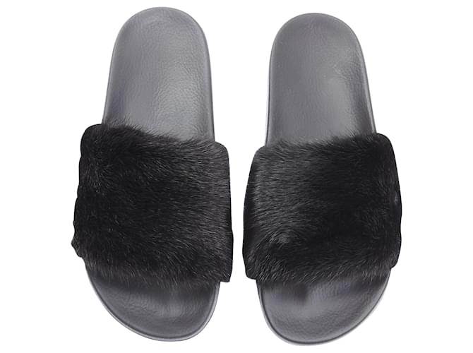 Infradito in pelliccia di visone Givenchy Nero