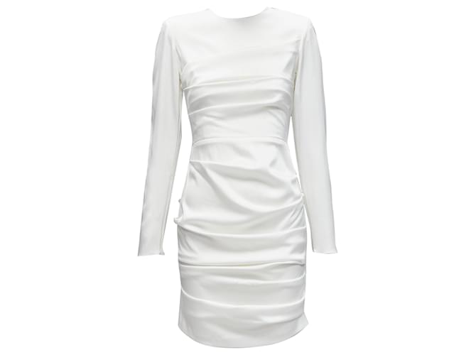 Autre Marque Abito da cocktail in satin arricciato Alex Perry Blaze Bianco