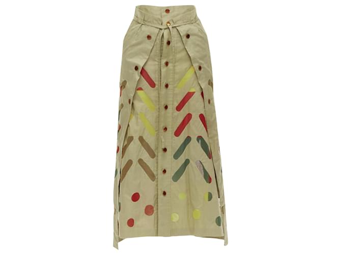 Gonna in pannello trasparente colorato cucita a mano da Issey Miyake Marrone Beige