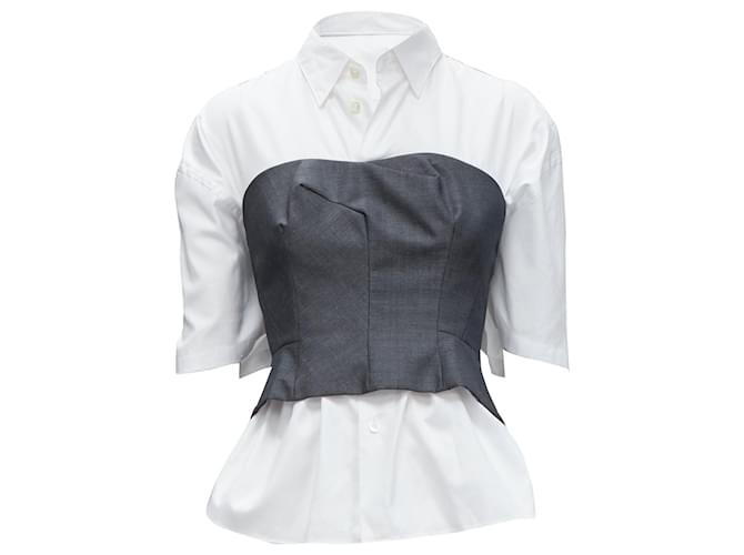 Camicia con schiena deconstructed in taglio obliquo Junya Watanabe Grigio