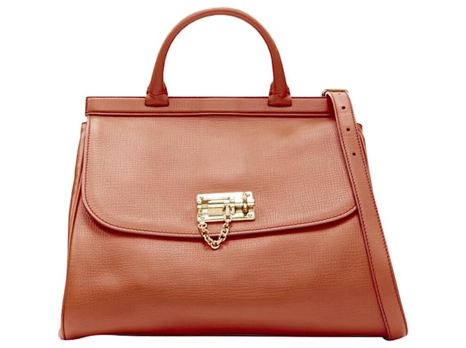 Borsa a spalla in pelle Monica con lucchetto Dolce & Gabbana Arancione