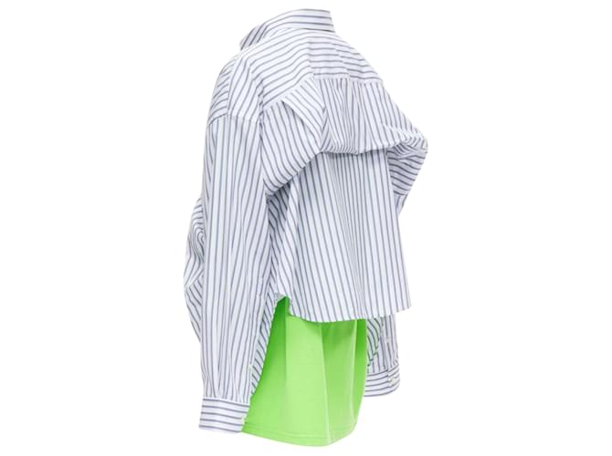 T-shirt Balenciaga, camicia a righe, top drappeggiato Verde