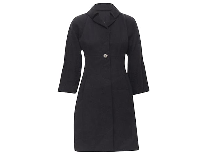 Cappotto in jacquard paisley con bottoni in cristallo Dolce & Gabbana Nero