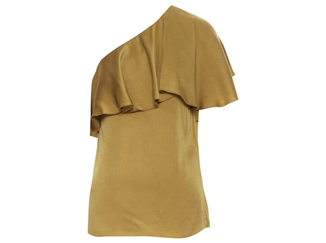 Top da sera a spalla unica in acetato Lanvin Alber Elbaz D'oro Metallico