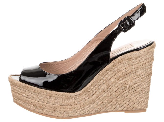 Zeppe Valentino Garavani in vernice ZEPPA Nero Beige