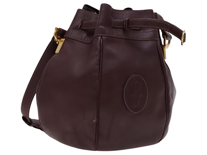 Borsa a spalla CARTIER in pelle rossa Auth ep7404 Rosso