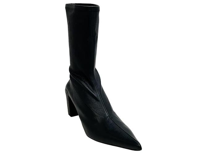 Stivaletti in pelle stretch nera con punta affusolata Jil Sander Nero