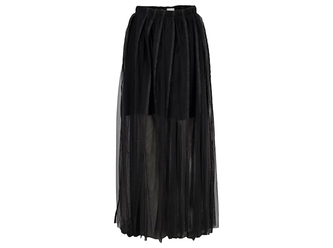 Gonna Maxi in Tulle Brunello Cucinelli - Anni 10 Nero