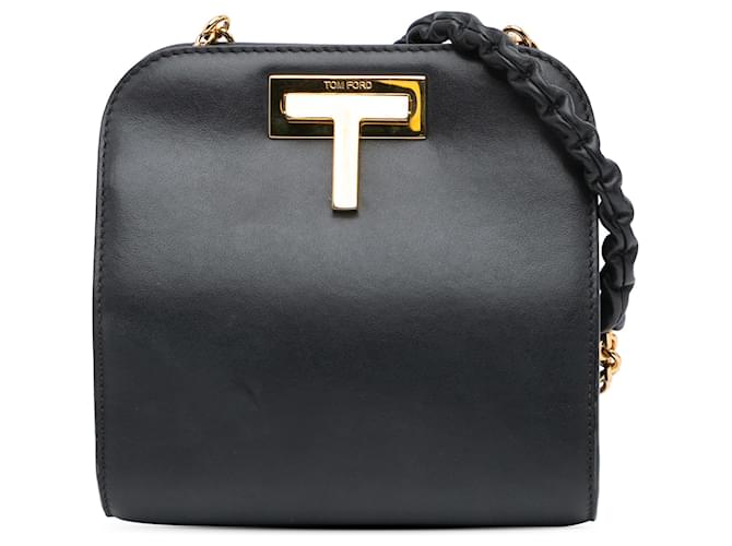 Tom Ford Black Calfskin Cosmo T Chain Crossbody Nero
