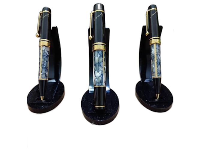 ■SET 3 PENNE MONTBLANC WRITERS EDITION ALEXANDRE DUMAS CON FIRMA ERRATA FIGLIO AGOSTO 1996■ Marrone chiaro