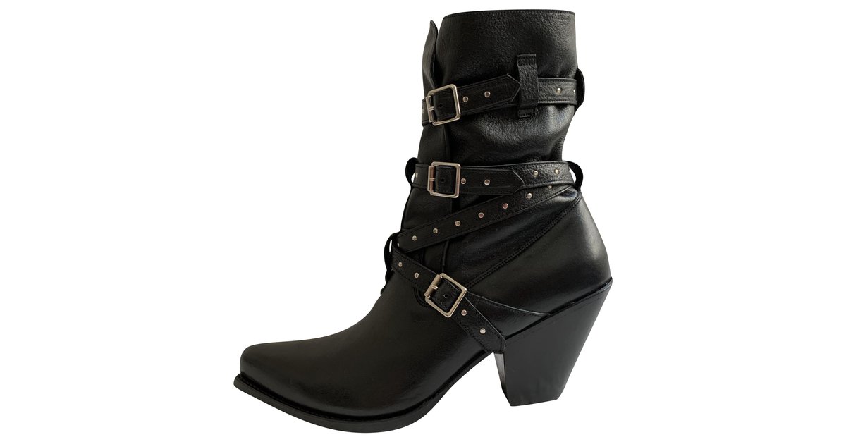 Céline Stivali berlin in pelle nera Nero
