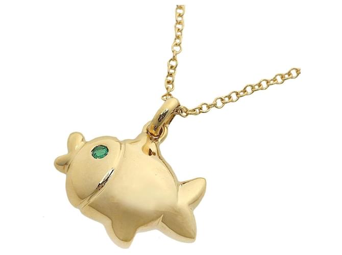 & Other Stories Collana Motivo Pesce Faraone K18YG Smeraldo D'oro Verde
