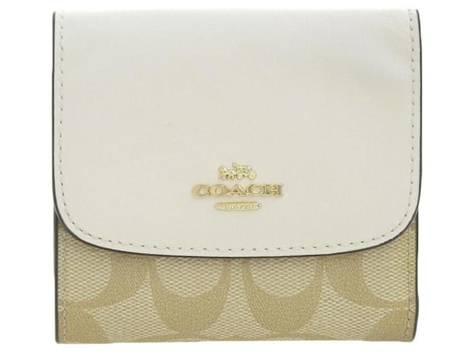 Portafoglio Trifold Signature F87589 Coach Beige