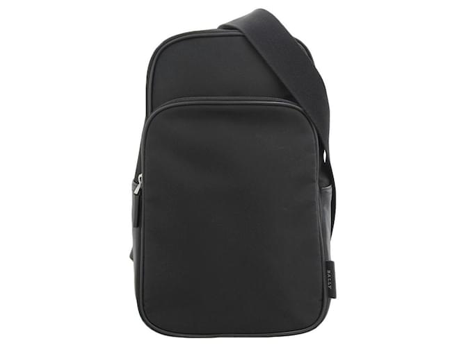 Borsa a tracolla in pelle di nylon Bally nera Nero