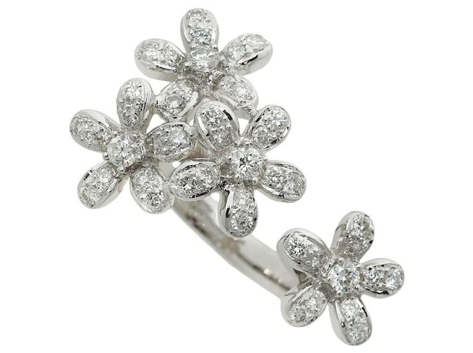 & Other Stories Anello in oro bianco K18 design floreale con diamante D'oro