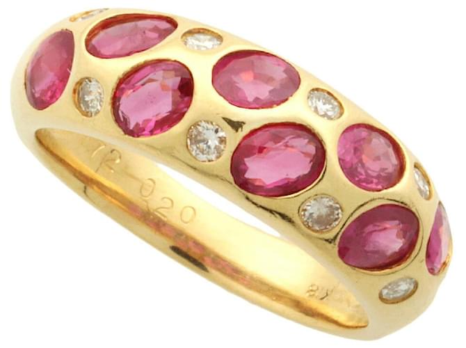 & Other Stories Anello in rubino K18YG 1,72 ct con diamanti Rosso D'oro