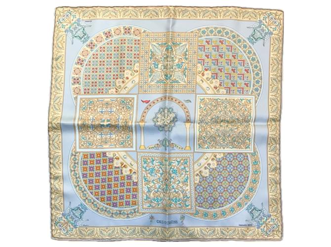 Sciarpa in seta Hermès Cieli Bizantini Avorio Giallo Crudo