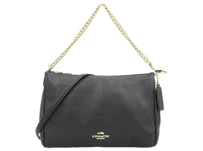 Coach Borsa a spalla in pelle con catena F36666 Nero