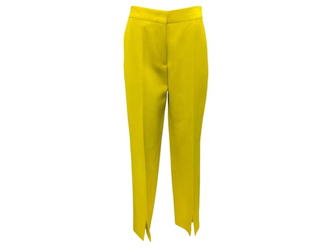 Pantaloni classici a caviglia divisa verde lime Jil Sander 2023