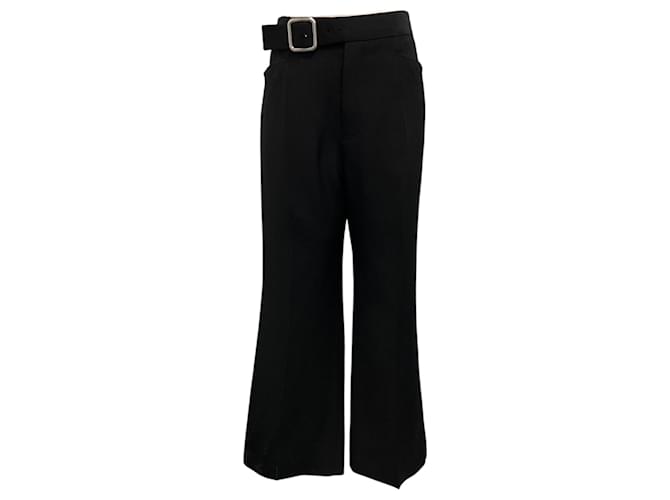 Pantaloni a palazzo con dettaglio fibbia Jil Sander Nero 2023