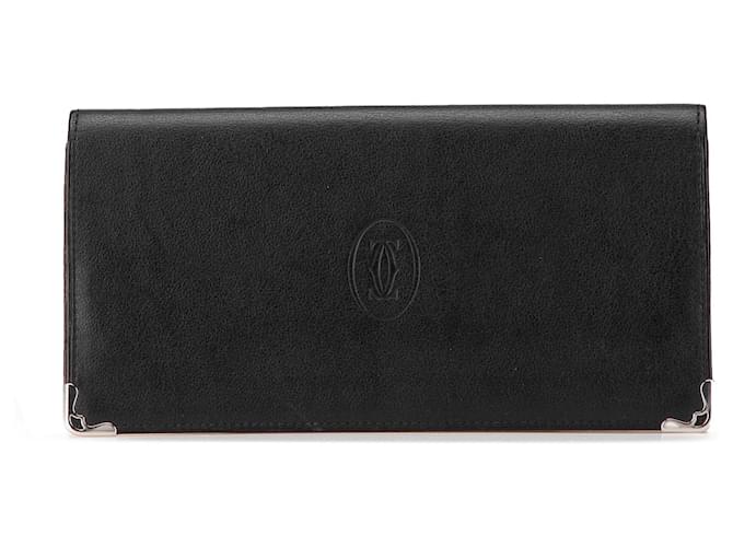 Portafoglio Must de Cartier in pelle nera Nero