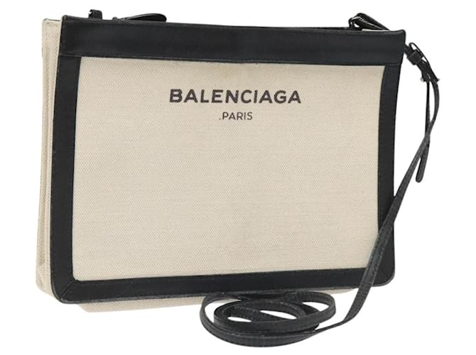 Borsa a Spalla BALENCIAGA in Tela e Pelle Bianca e Nera 339937 Auth bs21563 Nero Bianco