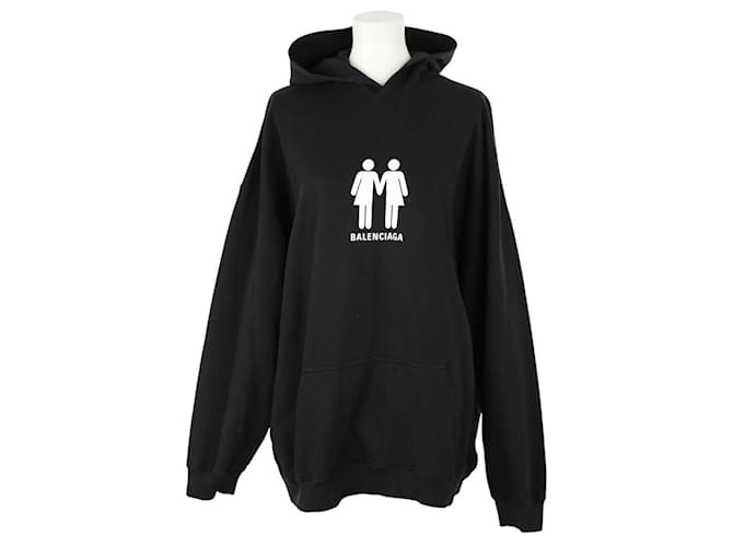 Balenciaga Felpa nera in cotone Nero