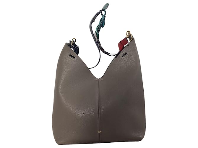 Borsa a spalla Anya Hindmarch Build a Bag in pelle grigia Grigio