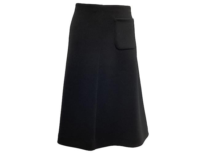 La gonna midi Gotzon Scuba di The Row in poliestere nero