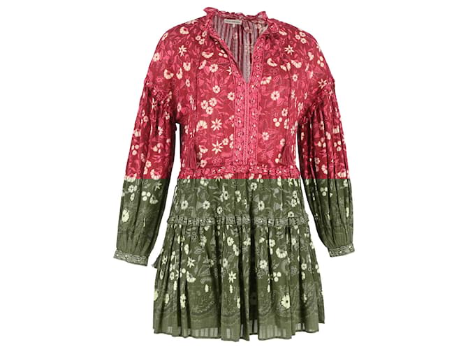 Abito Mini Stampato Floreale Marigold Ulla Johnson in Cotone Rosso