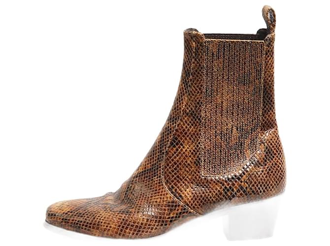 Soeur Stivaletti Chelsea in faux python marrone - taglia EU 38 (UK 5)