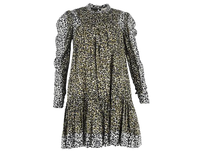 Abito Mini Stampa Leopardo Amira Ulla Johnson in Cotone Multicolore