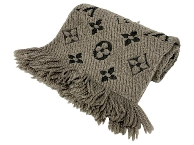 Sciarpa in lana e seta grigia Louis Vuitton Marrone