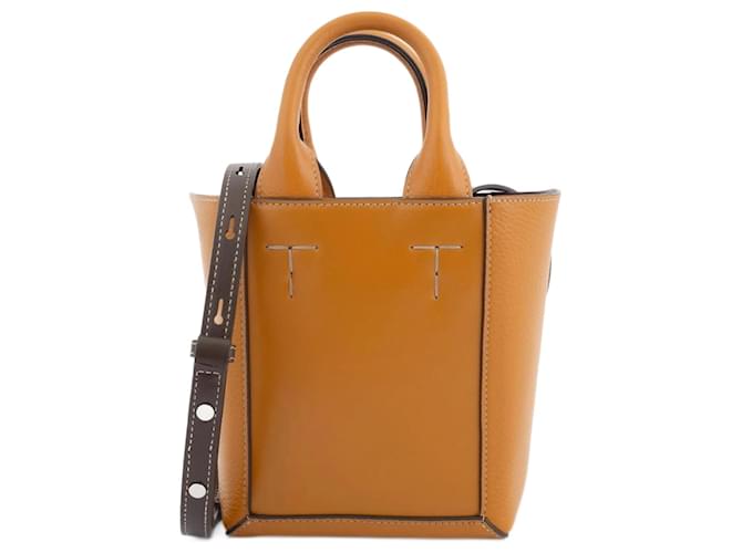 Borsa mini tote in pelle Double Up di Tod's Arancione