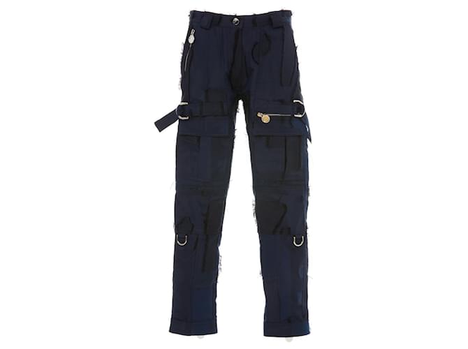 Pantaloni grunge in jacquard blu navy Carven