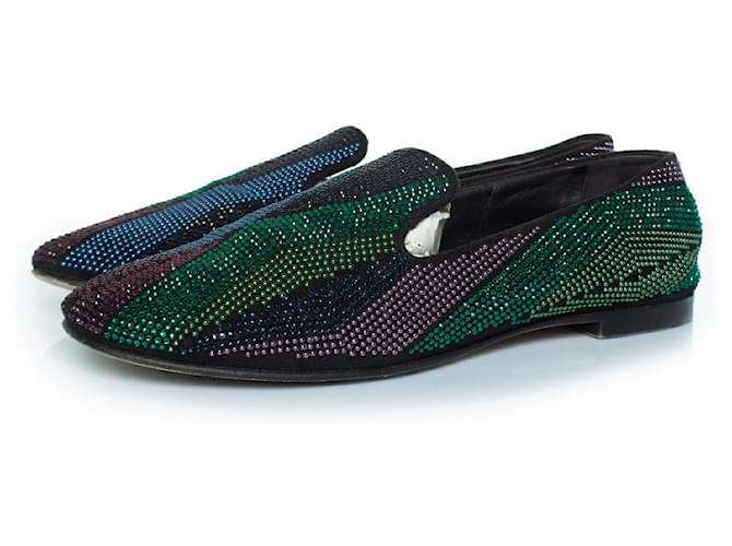 Giuseppe Zanotti, mocassini con strass Nero Multicolore