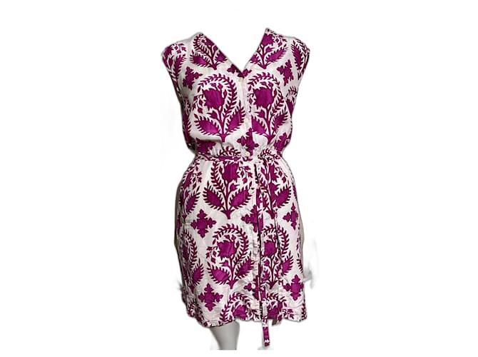 Diane Von Furstenberg Abito in seta lilla DvF con stampa floreale Bianco Porpora