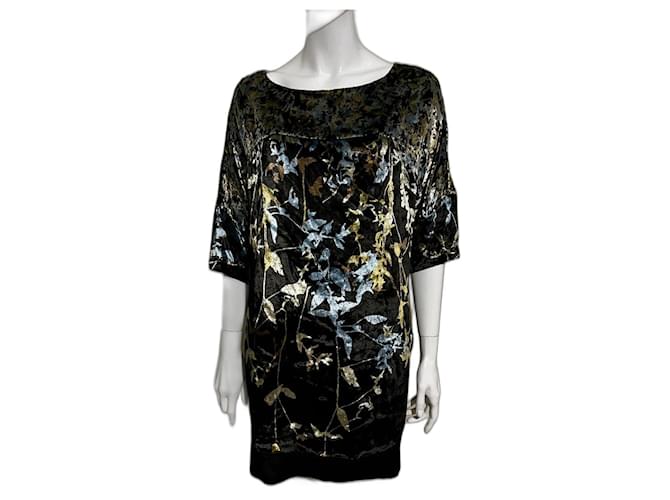Diane Von Furstenberg Abito in velluto Claire DvF con motivo floreale Nero Multicolore