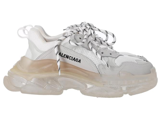 Everyday Sneakers Balenciaga Triple S con suola trasparente in poliestere bianco